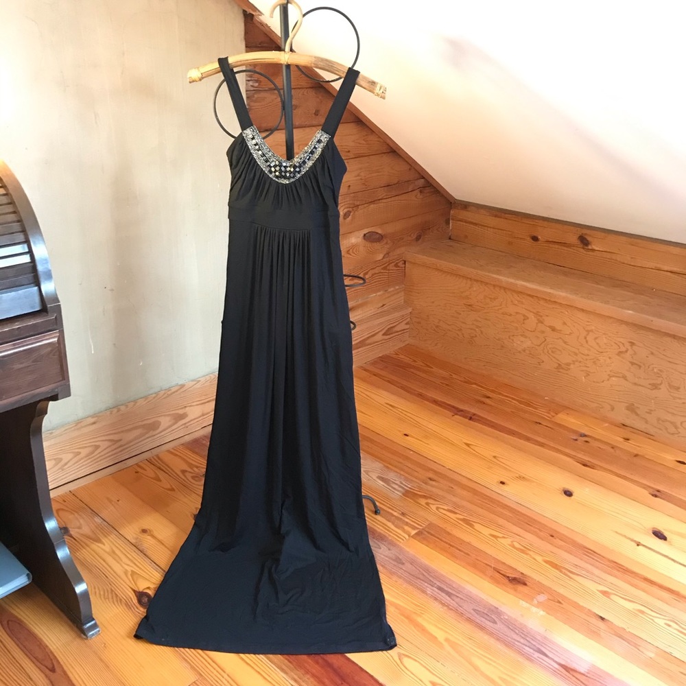 Tart Collection Black Beaded Maxi Dress, NWT, S
